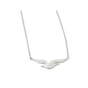 Seagull Necklace Rhodium Plated Brass Jewelry
