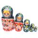 Authentic Russian Hand Painted Handmade Red Nesting Dolls Set of 5 Pc Artist Signed Matryoshkas 5
