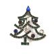 Czech Antique Style Crystal Christmas Tree Pin