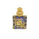 Czech Jeweled Decorative Gold finish Blue Glass Perfume Oil Bottle Holder