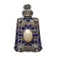 Czech Jeweled Decorative Blue w/ White Stone Perfume Oil Bottle Holder