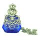 Czech Jeweled Decorative Blue Silver Finish Perfume Bottle Pendant Necklace