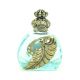 Czech Jeweled Decorative Perfume Oil Bottle Holder - Leaf Design