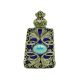 Czech Jeweled Decorative Blue w/ Blue Stone Perfume Oil Bottle Holder