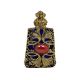 Czech Jeweled Decorative Blue w/ Red Stone Perfume Oil Bottle Holder