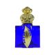 Czech Jeweled Decorative Blue Golden Leaf Perfume Oil Bottle Holder