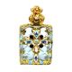 Czech Jeweled Decorative Christian Cross Perfume Oil Bottle Holder