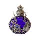 Blue Glass Beautiful Leaf Design Perfume Bottle Necklace
