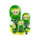 Hand Painted Green Flower Nesting Dolls Set of 5 Matryoshkas