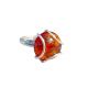 MODERN style sterling silver amber ring