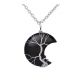BLACK AGATE Crescent Moon Necklace