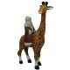 Amazing Hand Carved and Painted Wooden Santa riding Giraffe