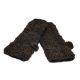 100% Wool Hand Warmers with Fleece Lining - Hand knit - Fingerless- Dark Brown