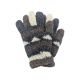 Hand Knitted  Wool Gloves Fleece Lined - taupe &  grey