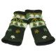 100% Wool Embroidered Hand Warmers with Fleece Lining - Hand knit - Green - Floral Design