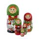 Authentic Russian Hand Painted  Floral Nesting Dolls Set of 5 pcs CATS