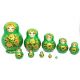 Unique Authentic Russian Hand Painted Handmade Green Nesting Dolls Set of 10 ...