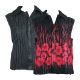 Reversible Black Red Floral Vest 