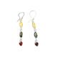 Multi color amber dangling earrings
