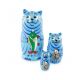 Hand Painted BLUE Cats Kittens Nesting Dolls Set 3 pc 5