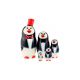 SMALL RED Penguins Nesting Dolls Set of 5 pcs, 4.5