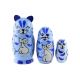 Cat & Mouse Nesting Dolls Set of 3 Hand Painted 
