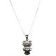 925 Sterling Silver Small Owl Pendant Necklace 18
