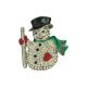 Christmas Snowman Brooch with Brass plated Silver and Crystals
