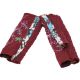 Cotton Floral Embroidered Hand Warmers Fingerless Gloves - Cranberry