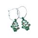 Rhodium Plated Christmas Tree Crystal Hoops Earrings