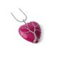 HOT PINK AGATE Heart Shaped Tree of Life Necklace