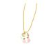 Easter Bunny Brass Necklace Small Petite Minimalist Hand Painted Gold Plated Jewelry
