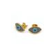 Eye Earrings Minimalist Geometric Genuine Gold Plated Studs Hand Painted Jewelry