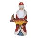 Unique Hand Carved and Painted, Artist Signed Wooden Santa holding Reindeer 8.5